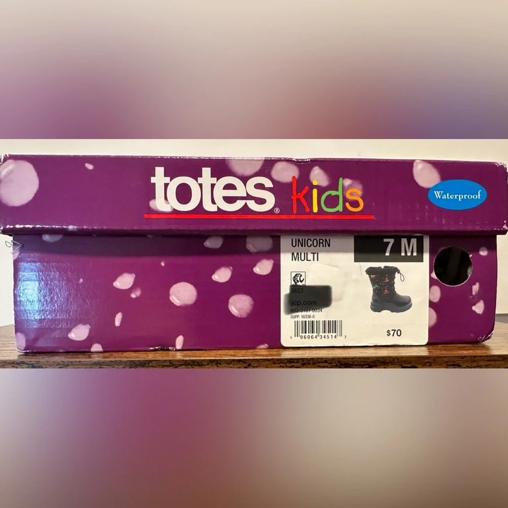 Totes Toddler Girls Unicorn Multi Winter Boots NWT Size 7